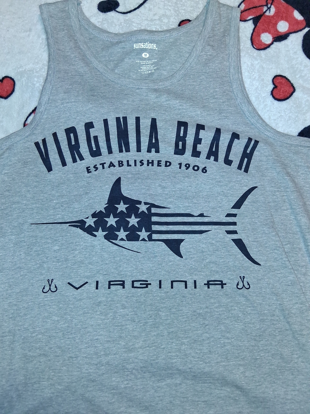 Virginia Beach Grey Graphic Tank Top - SunStations